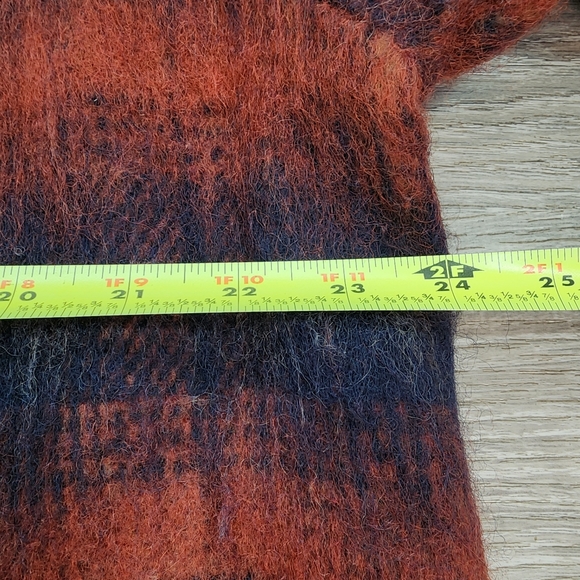 TOPSHOP Wool Blend Shacket Oversized Open Cardigan Jacket Orange Black 6 - Picture 8 of 16